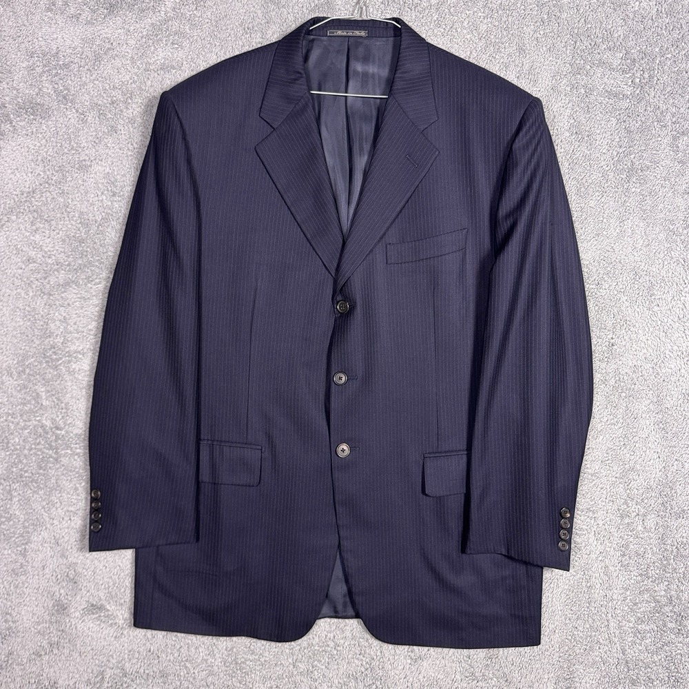 Corneliani Blazer Mens EU 54R US 44R Italy Super 150s Virgin Wool Pinstripe